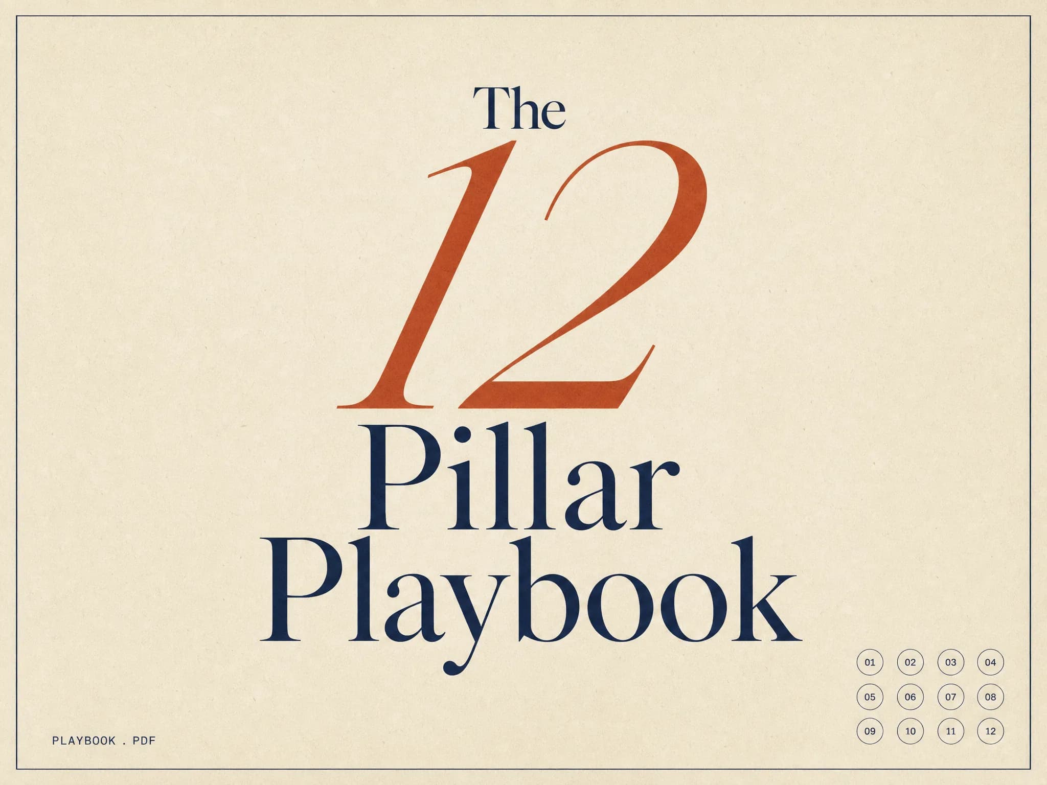 Editorial cover for The 12-Pillar Implementation Playbook