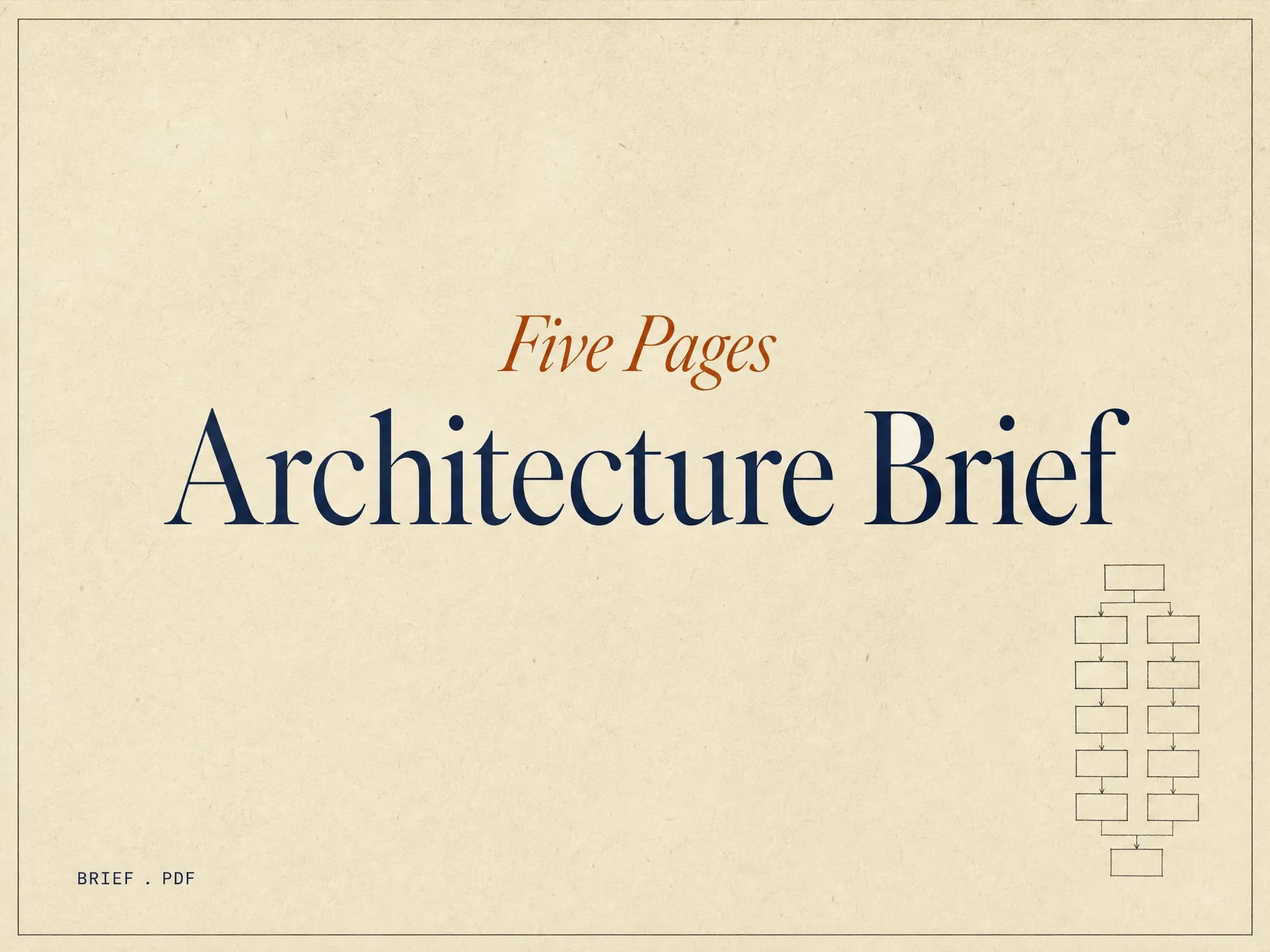 Editorial cover for The 5-Page Architecture Brief